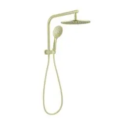 MECCA 2 IN 1 BRUSHED GOLD TWIN SHOWER
