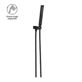 SQUARE SHOWER ON BRACKET MATTE BLACK 