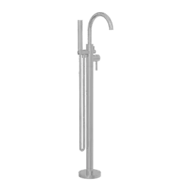 MECCA GUN METAL ROUND FREESTANDING MIXER WITH HAND SHOWER
