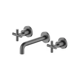 X PLUS WALL BASIN SET 180MM MATTE BLACK 