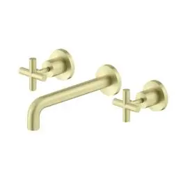 X PLUS WALL BASIN SET 180MM BRUSHED GOLD 