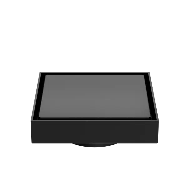 100mm Square Tile Insert Floor Waste 80mm Outlet Matte Black