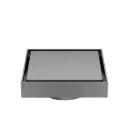 100mm Square Tile Insert Floor Waste 80mm Outlet Gun Metal