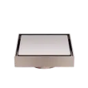 100mm Square Tile Insert Floor Waste 80mm Outlet Brushed Bronze