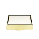 100mm Square Tile Insert Floor Waste 80mm Outlet Brushed Gold 