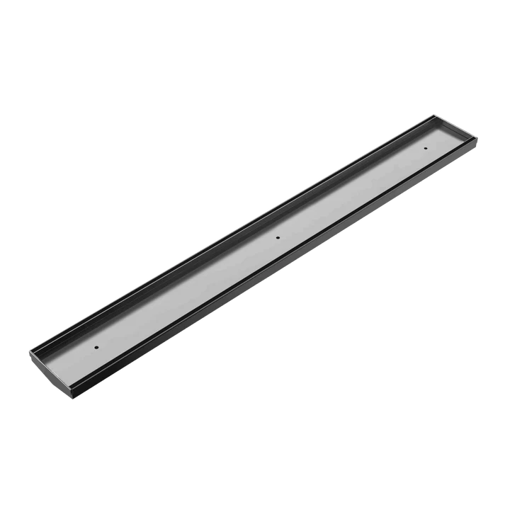 Nero Tile Insert V Channel Floor Grate 80mm/89mm Without Outlet & Hole Saw - Gunmetal