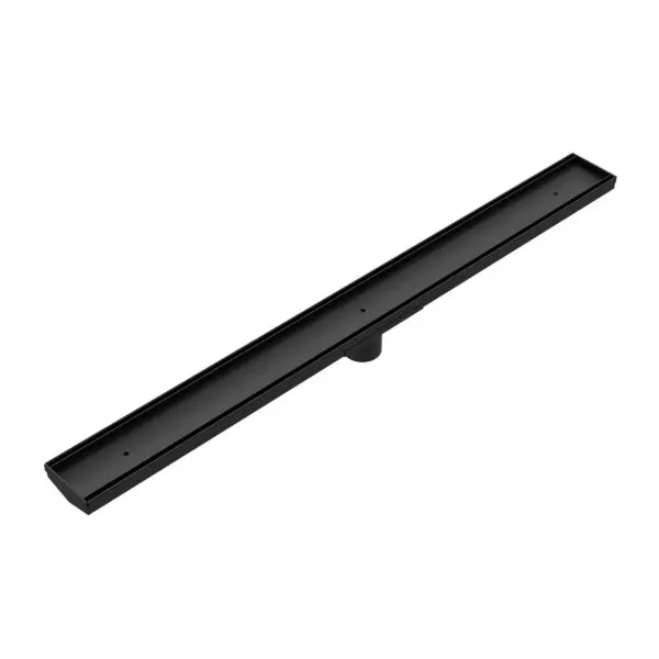 Nero Tile Insert V Channel Floor Grate With Hole Saw - 50mm Outlet - Matte Black