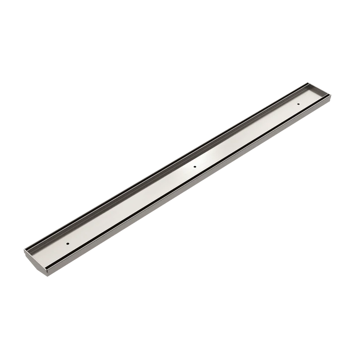 Tile Insert V Channel Floor Grate 50MM Outlet Without Outlet And Hole Saw- Brushed Nickel