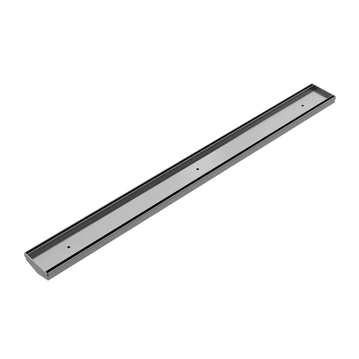 Tile Insert V Channel Floor Grate 50MM Outlet Without Outlet And Hole Saw- Gun Metal