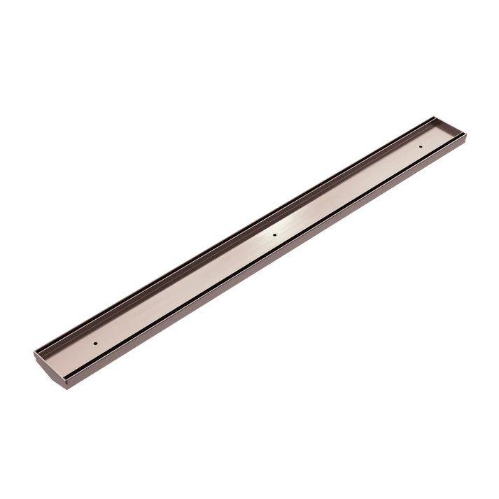 Tile Insert V Channel Floor Grate 50MM Outlet Without Outlet And Hole Saw- Brushed Bronze