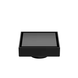 100MM SQUARE TILE INSERT FLOOR WASTE 50MM OUTLET MATTE BLACK 
