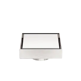 100MM SQUARE TILE INSERT FLOOR WASTE 50MM OUTLET BRUSHED NICKEL 