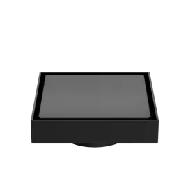 130MM SQUARE TILE INSERT FLOOR WASTE 80MM OUTLET MATTE BLACK 