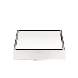 130MM SQUARE TILE INSERT FLOOR WASTE 80MM OUTLET BRUSHED NICKEL 