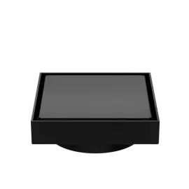 130MM SQUARE TILE INSERT FLOOR WASTE 100MM OUTLET MATTE BLACK 