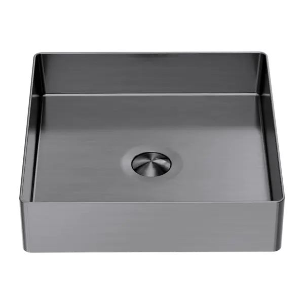 Opal Square Stainless-Steel Basin - 400mm Brushed Graphite