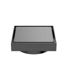 130MM SQUARE TILE INSERT FLOOR WASTE 100MM OUTLET GUN METAL 