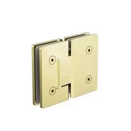 180 DEGREE GLASS TO GLASS SHOWER HINGE 10MM GLASS BRUSHED GOLD 
