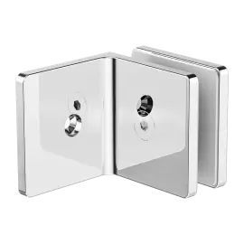 90 DEGREE GLASS TO WALL BRACKET 10MM GLASS CHROME 