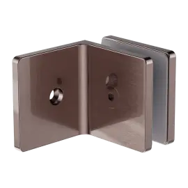 90 DEGREE GLASS TO WALL BRACKET 10MM GLASS BRUSHED BRONZE 