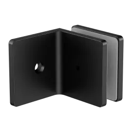 90 DEGREE GLASS TO WALL BRACKET 10MM GLASS MATTE BLACK 