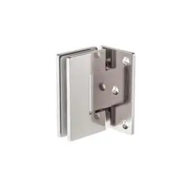 90 DEGREE GLASS TO WALL SHOWER HINGE 10MM GLASS BRUSHED NICKEL 
