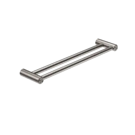 MECCA BRUSHED NICKEL CARE 25MM DOUBLE TOWEL GRAB RAIL 600MM