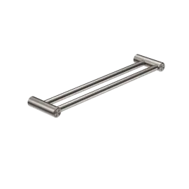 MECCA CARE BRUSHED NICKEL 25MM DOUBLE TOWEL GRAB RAIL 900MM