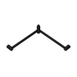 MECCA CARE 32MM WRAP AROUND CORNER GRAB RAIL 600X600MM MATTE BLACK 