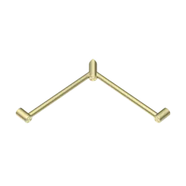 MECCA CARE 32MM WRAP AROUND CORNER GRAB RAIL 600X600MM BRUSHED GOLD 