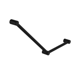 MECCA CARE 32MM AMBULANT TOILET GRAB RAIL 45 DEGREE 750x450MM MATTE BLACK 
