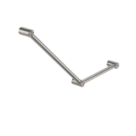 MECCA CARE 32MM AMBULANT TOILET GRAB RAIL 45 DEGREE 750x450MM BRUSHED NICKEL 