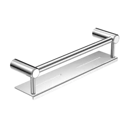 MECCA CARE CHROME 25MM GRAB RAIL WITH SHELF 450MM