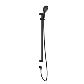 MECCA CARE MATTE BLACK 25MM GRAB RAIL AND ADJUSTABLE SHOWER RAIL SET 900MM
