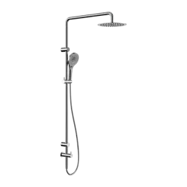 MECCA CARE CHROME 25MM GRAB RAIL 900MM TWIN SHOWER SET