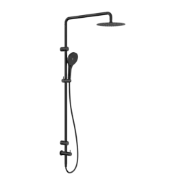 MECCA CARE MATTE BLACK 25MM GRAB RAIL 900MM TWIN SHOWER SET