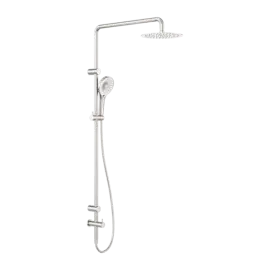 MECCA CARE BRUSHED NICKEL 25MM GRAB RAIL 900MM TWIN SHOWER SET