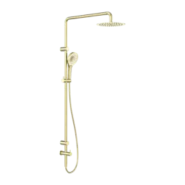 MECCA CARE BRUSHED GOLD 25MM GRAB RAIL 900MM TWIN SHOWER SET