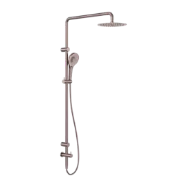 MECCA CARE BRUSHED BRONZE 25MM GRAB RAIL 900MM TWIN SHOWER SET