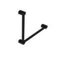 MECCA CARE 32MM AMBULANT TOILET GRAB RAIL 90 DEGREE 450x450MM MATTE BLACK 