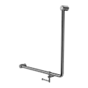 MECCA CARE 32MM 90 DEGREE BENT TUBE GRAB RAIL 750X750MM WITH TOILET ROLL HOLDER CHROME 