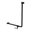 MECCA CARE 32MM 90 DEGREE BENT TUBE GRAB RAIL 750X750MM WITH TOILET ROLL HOLDER MATTE BLACK 