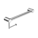 MECCA CARE CHROME 32MM GRAB RAIL WITH TOILET ROLL HOLDER 450MM