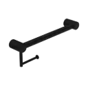 MECCA CARE MATTE BLACK 32MM GRAB RAIL WITH TOILET ROLL HOLDER 450MM