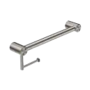MECCA CARE BRUSHED NICKEL 32MM GRAB RAIL WITH TOILET ROLL HOLDER 450MM