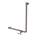 MECCA CARE 32MM 90 DEGREE BENT TUBE GRAB RAIL 750X750MM WITH TOILET ROLL HOLDER BRUSHED BRONZE 
