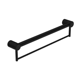 MECCA CARE MATTE BLACK 32MM GRAB RAIL WITH TOWEL HOLDER 300MM