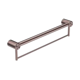 MECCA CARE BRUSHED BRONZE 32MM GRAB RAIL WITH TOWEL HOLDER 300MM