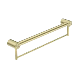MECCA CARE BRUSHED GOLD 32MM GRAB RAIL WITH TOWEL HOLDER 600MM