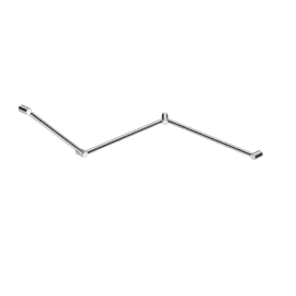 MECCA CARE CHROME 32MM DDA TOILET GRAB RAIL SET 45 DEGREE CONTINUOUS 750X965X1025MM